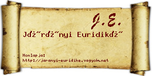 Járányi Euridiké névjegykártya